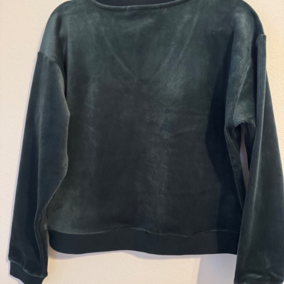 NWT Marine Layer Cord Velour V Neck Sweatshirt and Wide Leg Pant Green S/M - Picture 8 of 9